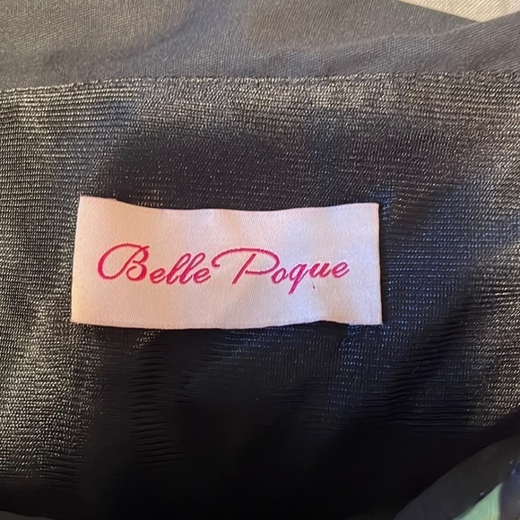 Romantic Pin Up Pencil Dress Med Black Cocktail Rose Fit Mid Belle Pogue Alt - Picture 8 of 15